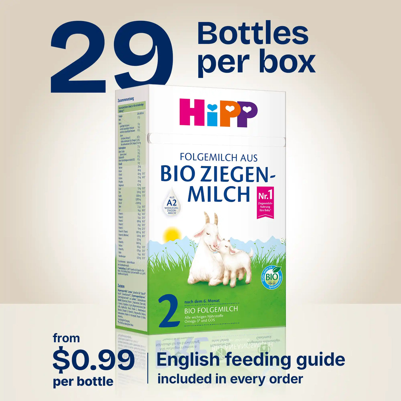 HiPP Goat Stage 2 – Organic Goat Milk Formula 6-12 months, German Version (400g)