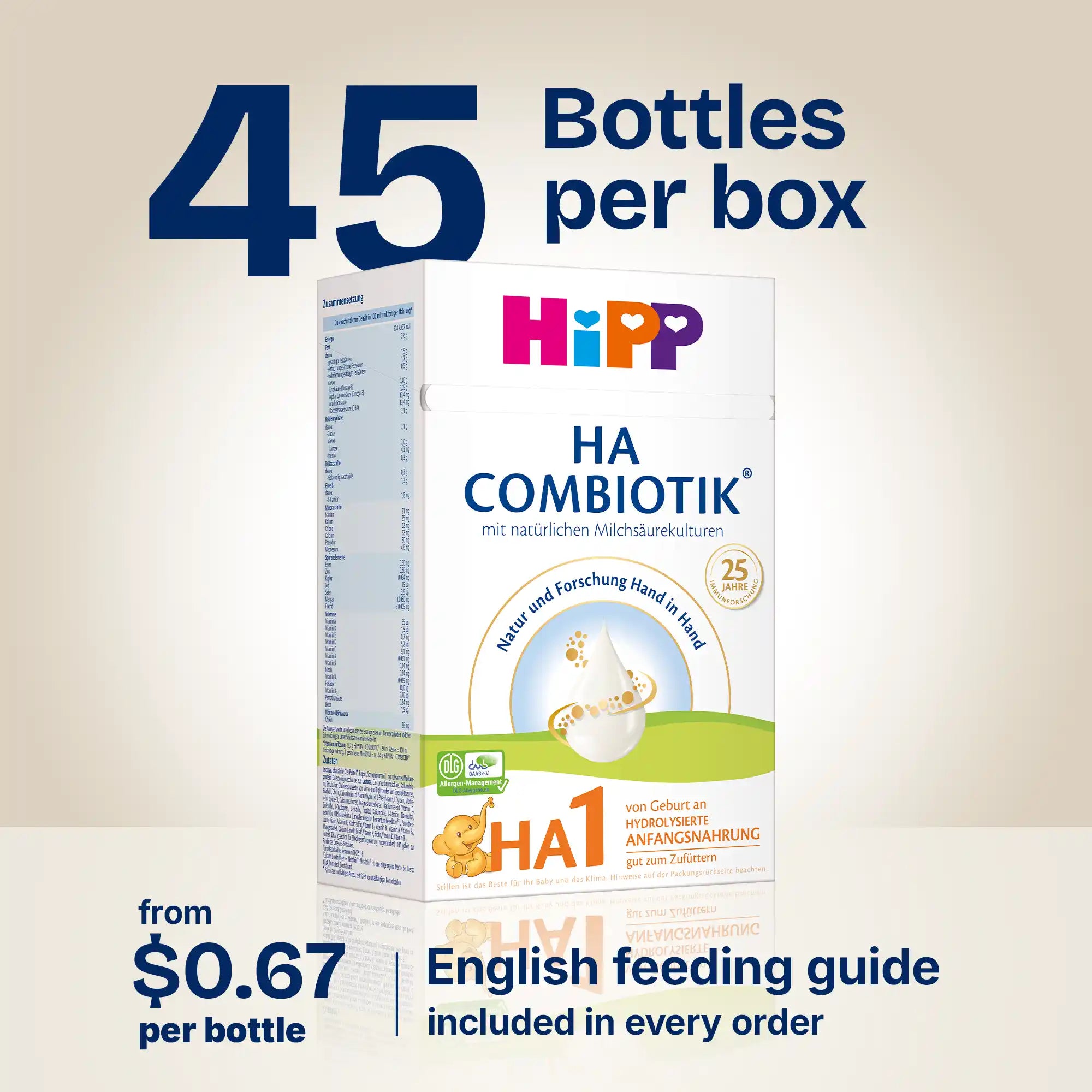 HiPP HA Combiotik Stage 1 – Hypoallergenic Formula 0-6 months, German Version (600g)