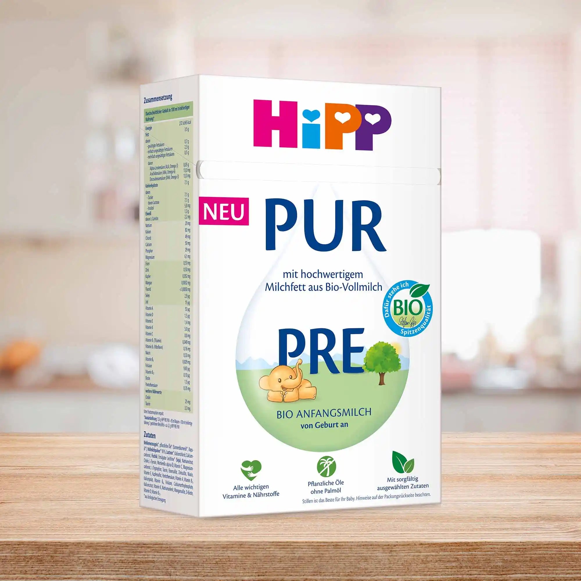 HiPP PUR PRE – Organic Whole Milk Formula 0-6 months, German Version (500g)