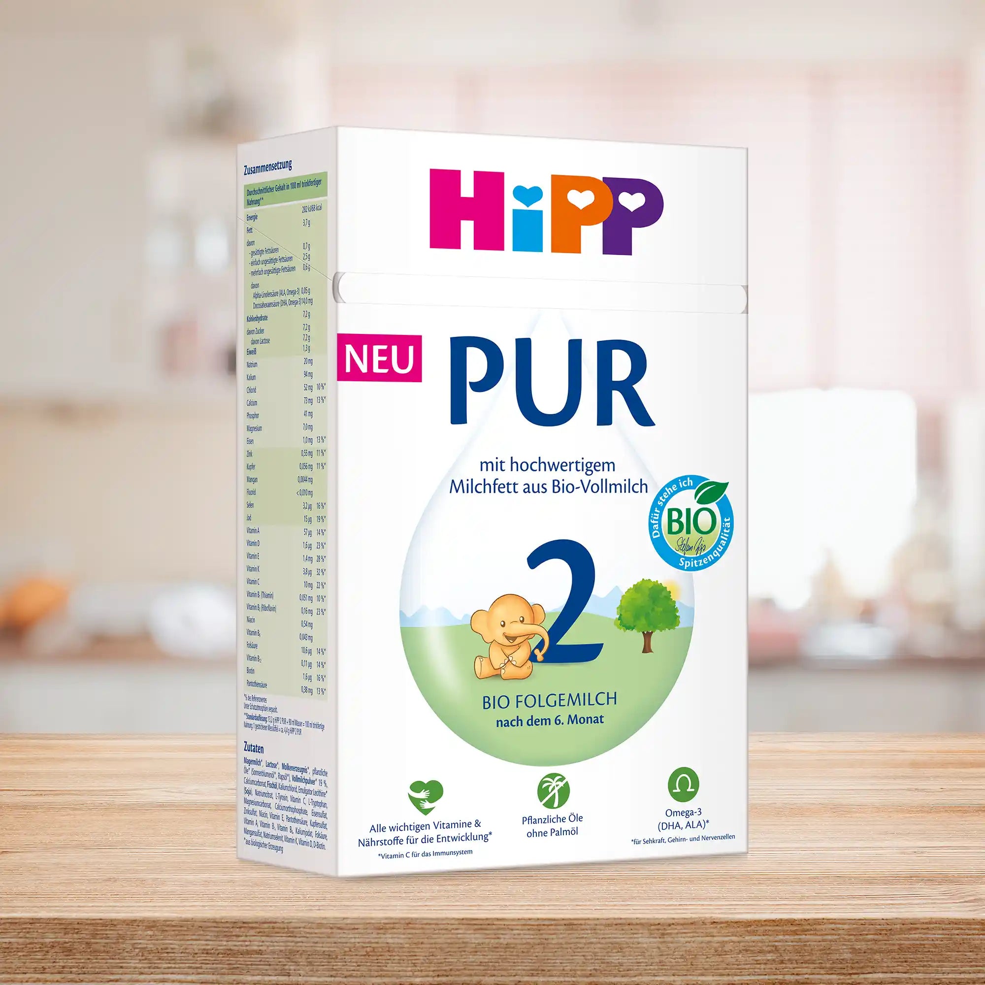 HiPP PUR Stage 2 – Organic Whole Milk Formula 6+ months, German Version (500g)