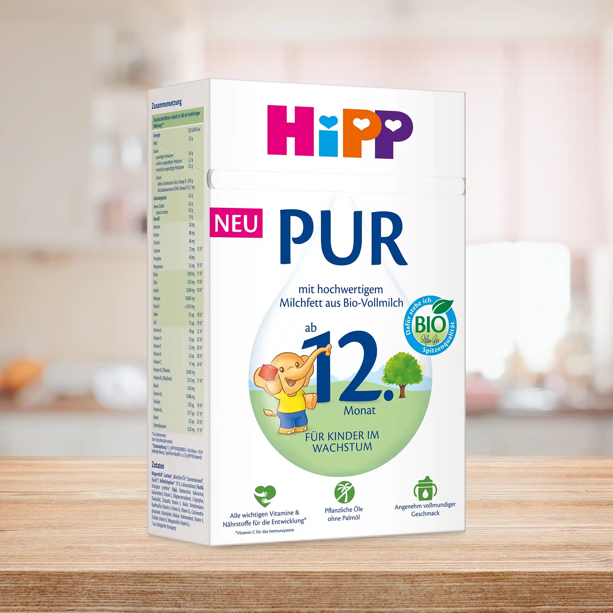 HiPP PUR Toddler Milk – Organic Whole Milk Formula 1+ years, German Version (500g)