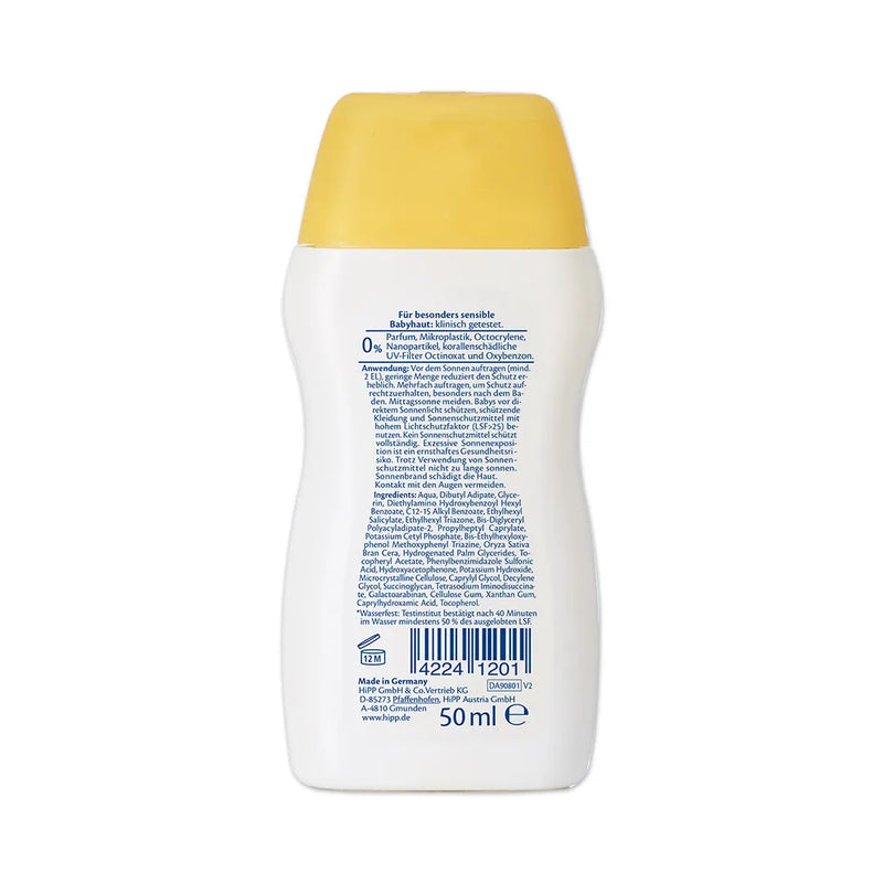 HiPP Water Resistant Ultra Sensitive Face & Body Sunscreen Lotion SPF 50+ for Babies & Kids (200ml)