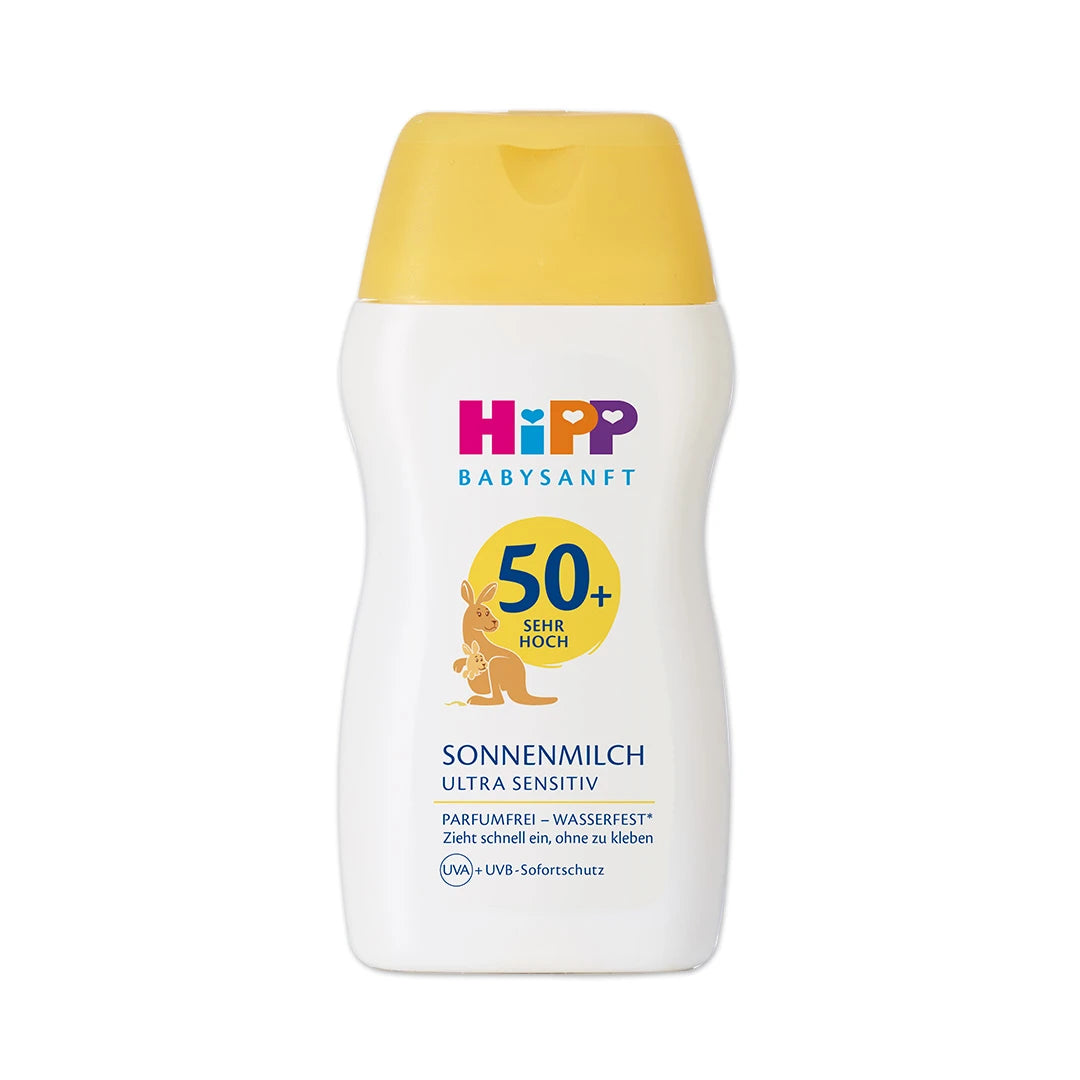 HiPP Water Resistant Ultra Sensitive Face & Body Sunscreen Lotion SPF 50+ for Babies & Kids (200ml)
