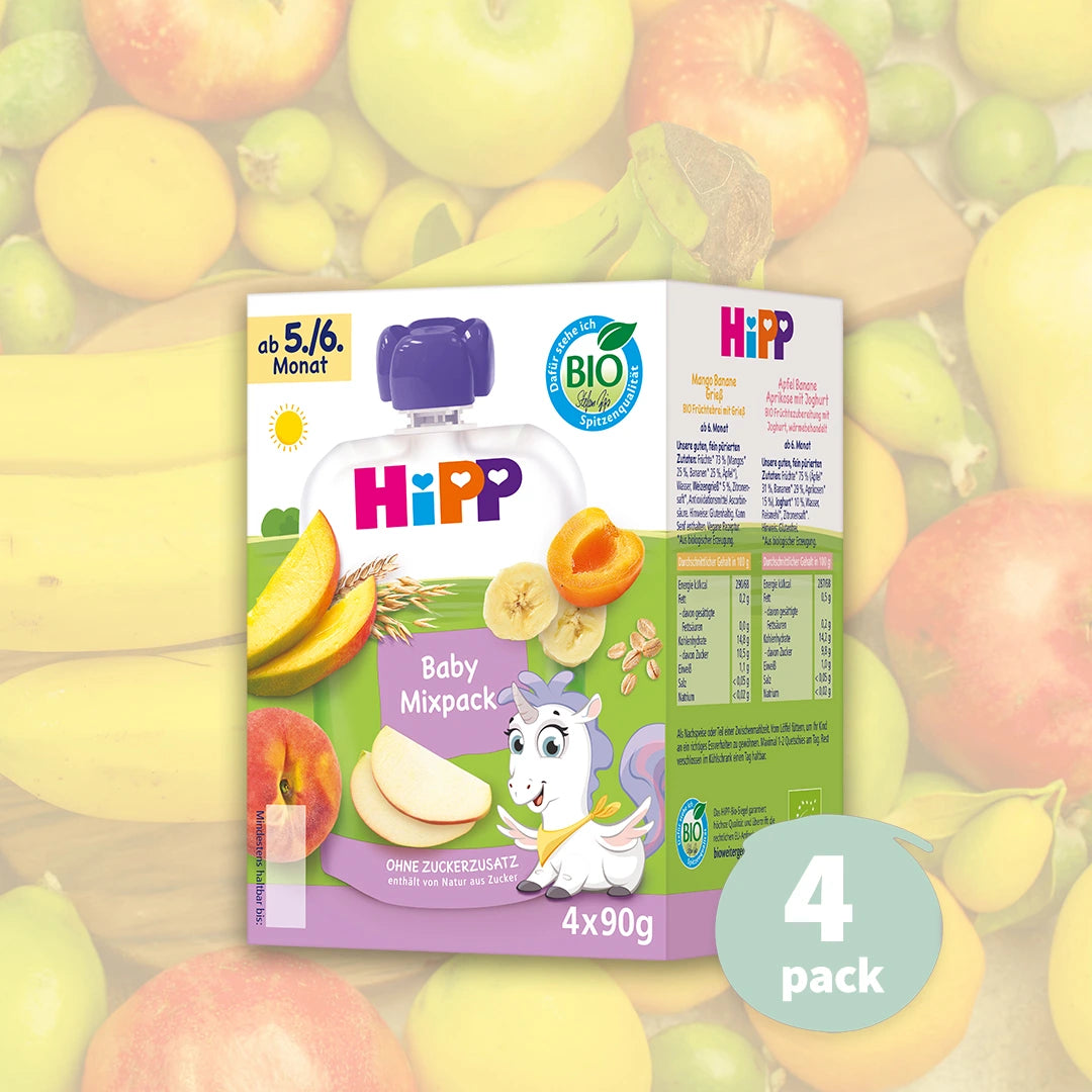 4x HiPP Mixpack - Organic Fruit Pouches 6+ months (90g)