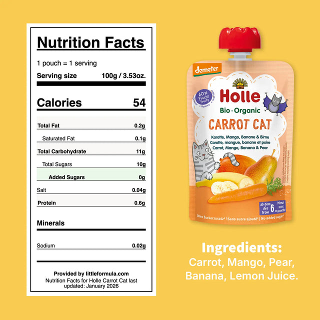 Holle Carrot Cat Nutrition Facts