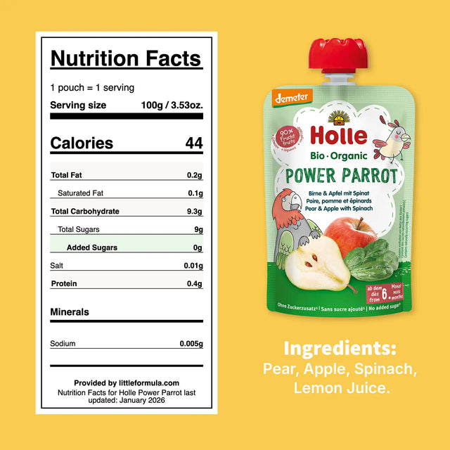 Holle PowerParrot Nutrition Facts