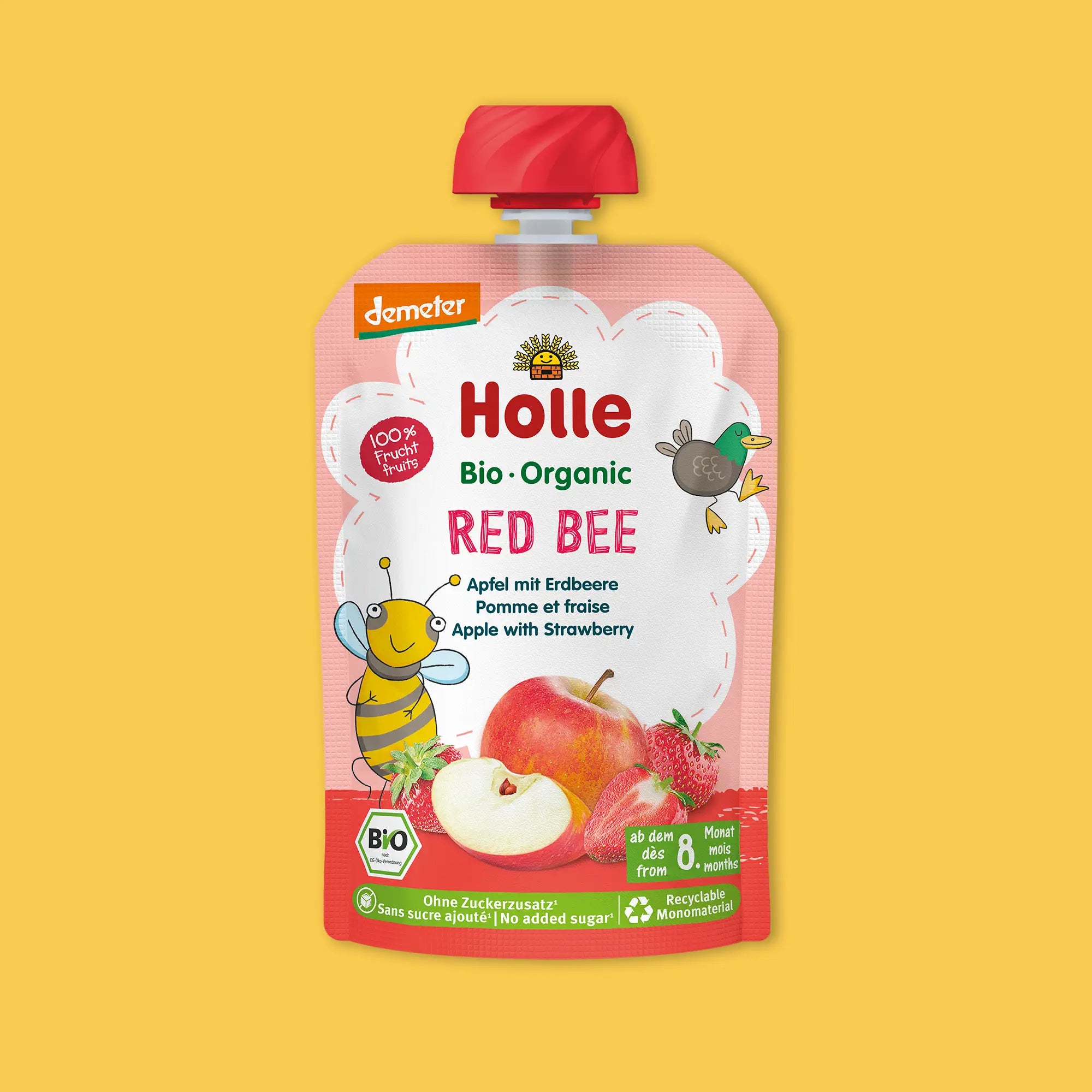 Holle Red Bee – Organic Fruit Pouches 8+ months (100g)