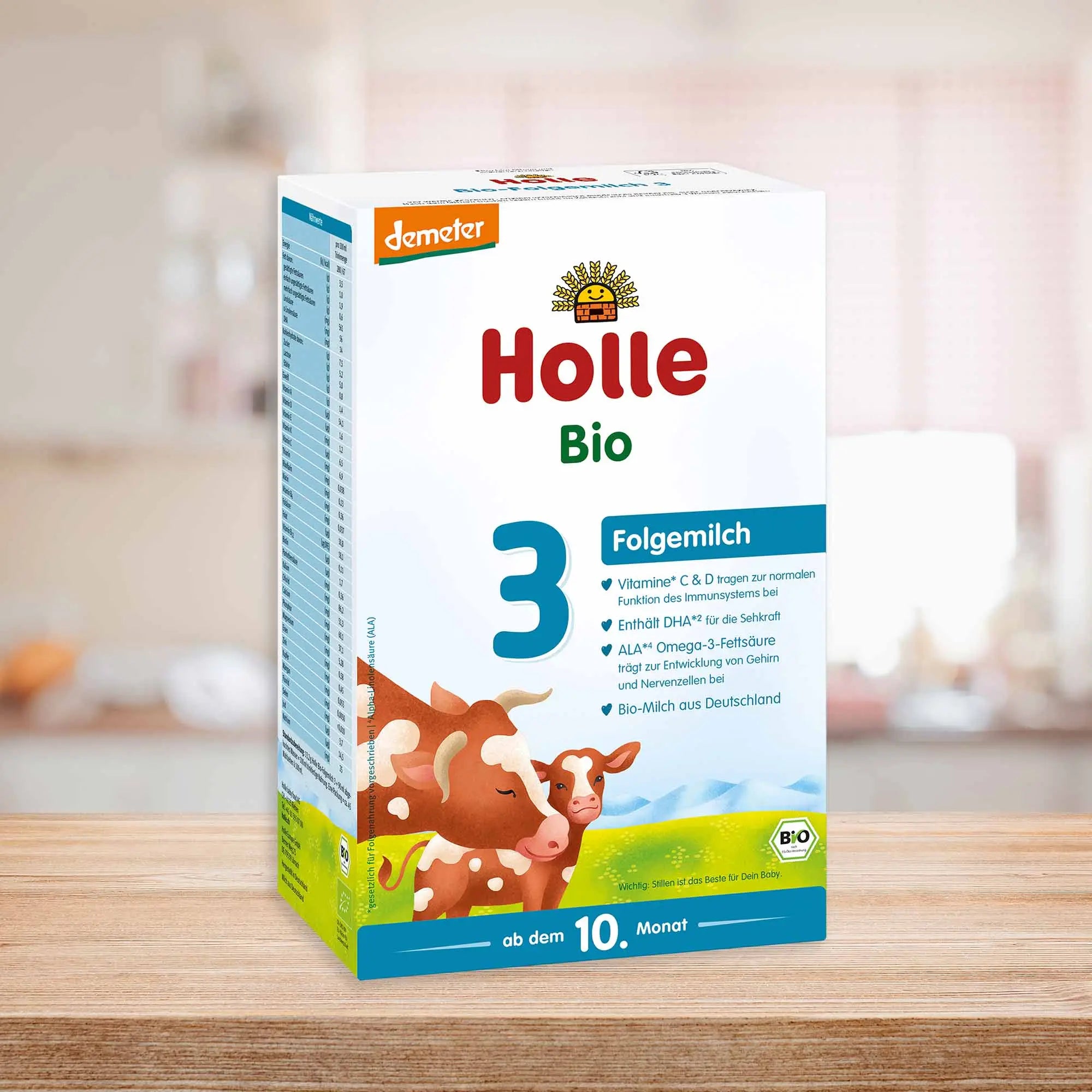 Holle Stage 3 – Organic Cow Milk Formula 10+ months, German Version (600g)