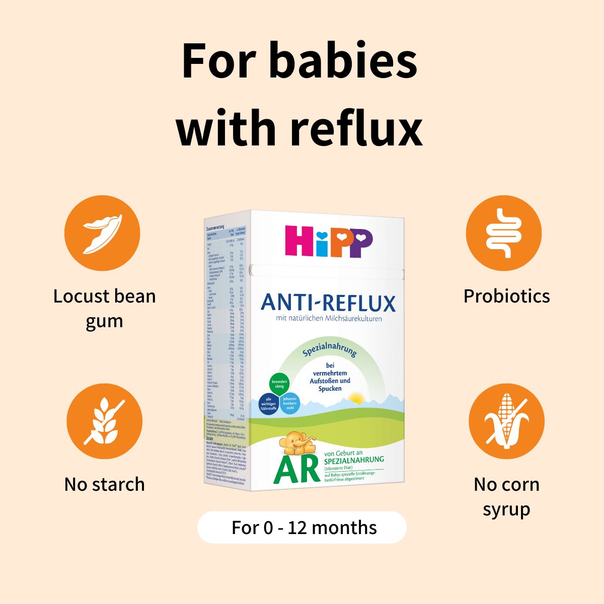 HiPP Anti-Reflux – Specialty Formula 0-12 months, German Version (600g)