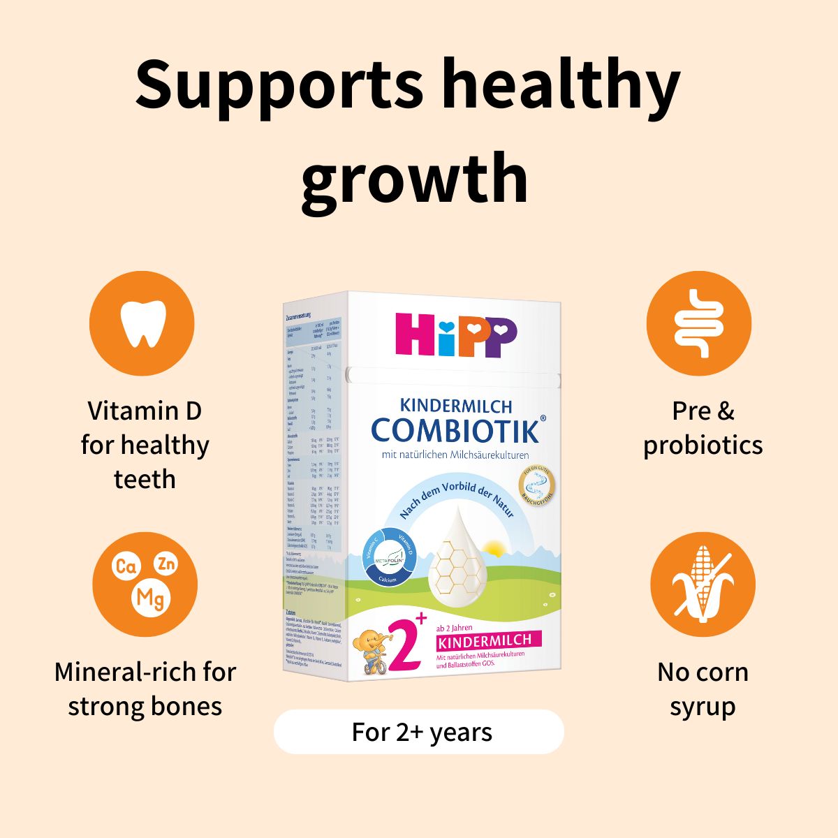 HiPP Combiotik 2+ years – Organic Cow Milk Formula 2+ years, German Version (600g)