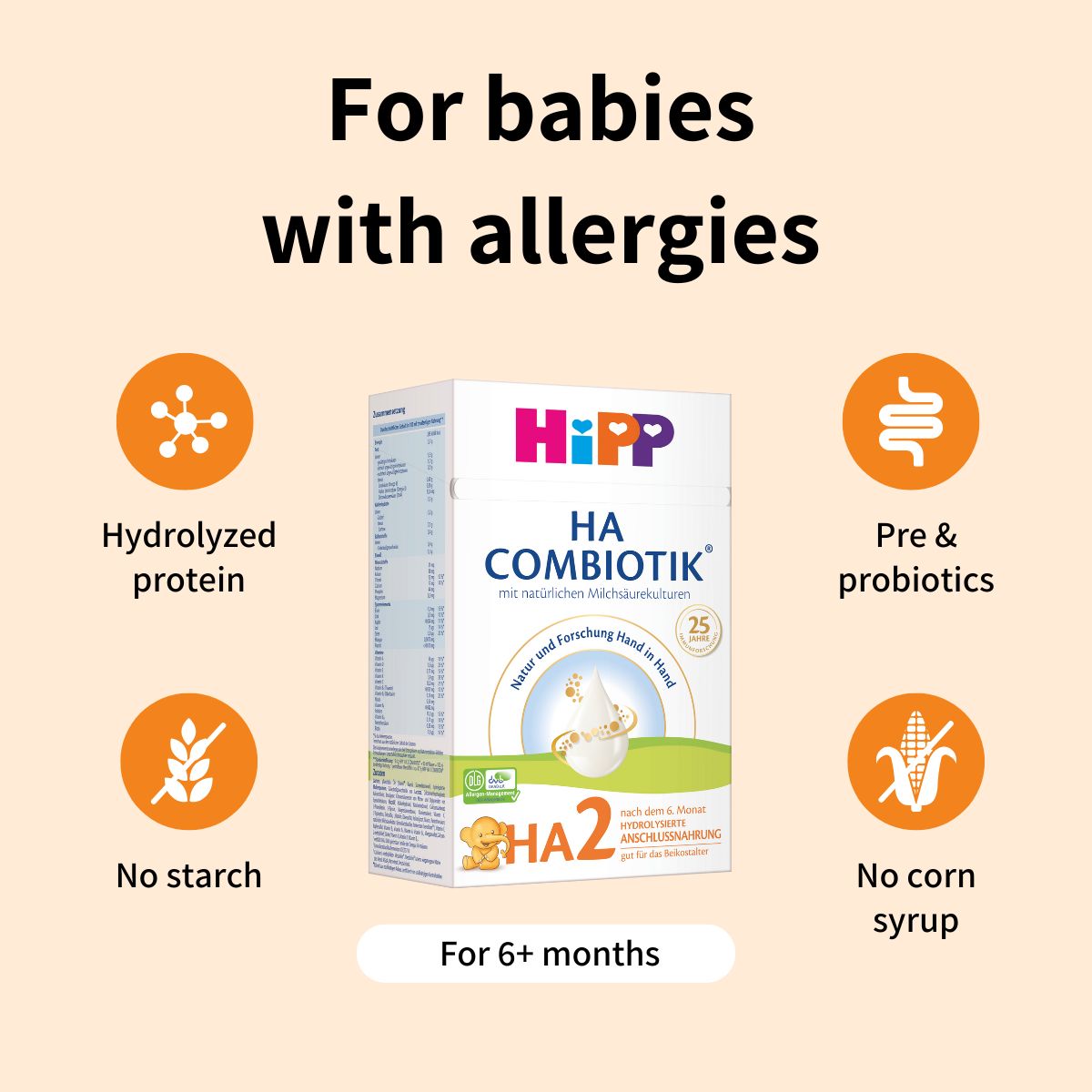 HiPP HA Combiotik Stage 2 – Hypoallergenic Formula 6+ months, German Version (600g)