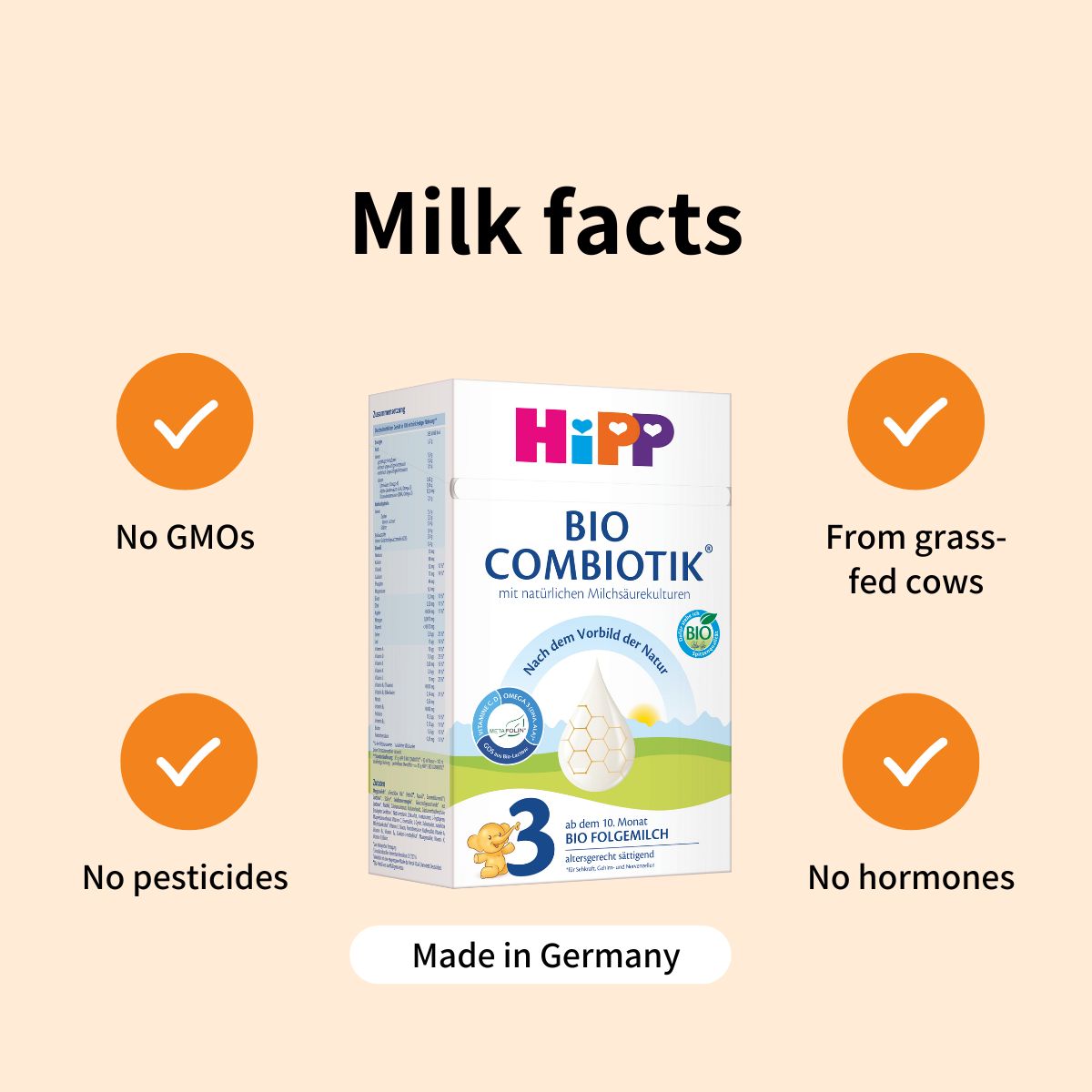 HiPP Combiotik Stage 3 – Organic Cow Milk Formula 10+ months, German Version (600g)