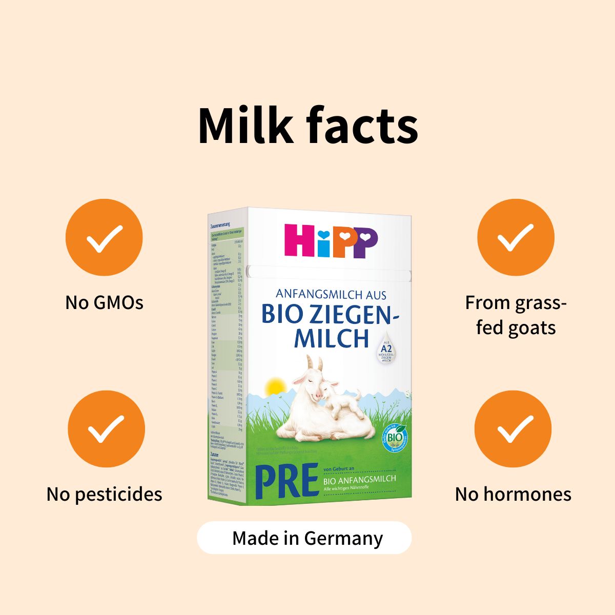 HiPP Goat PRE – Organic Goat Milk Formula 0-6 months, German Version (400g)