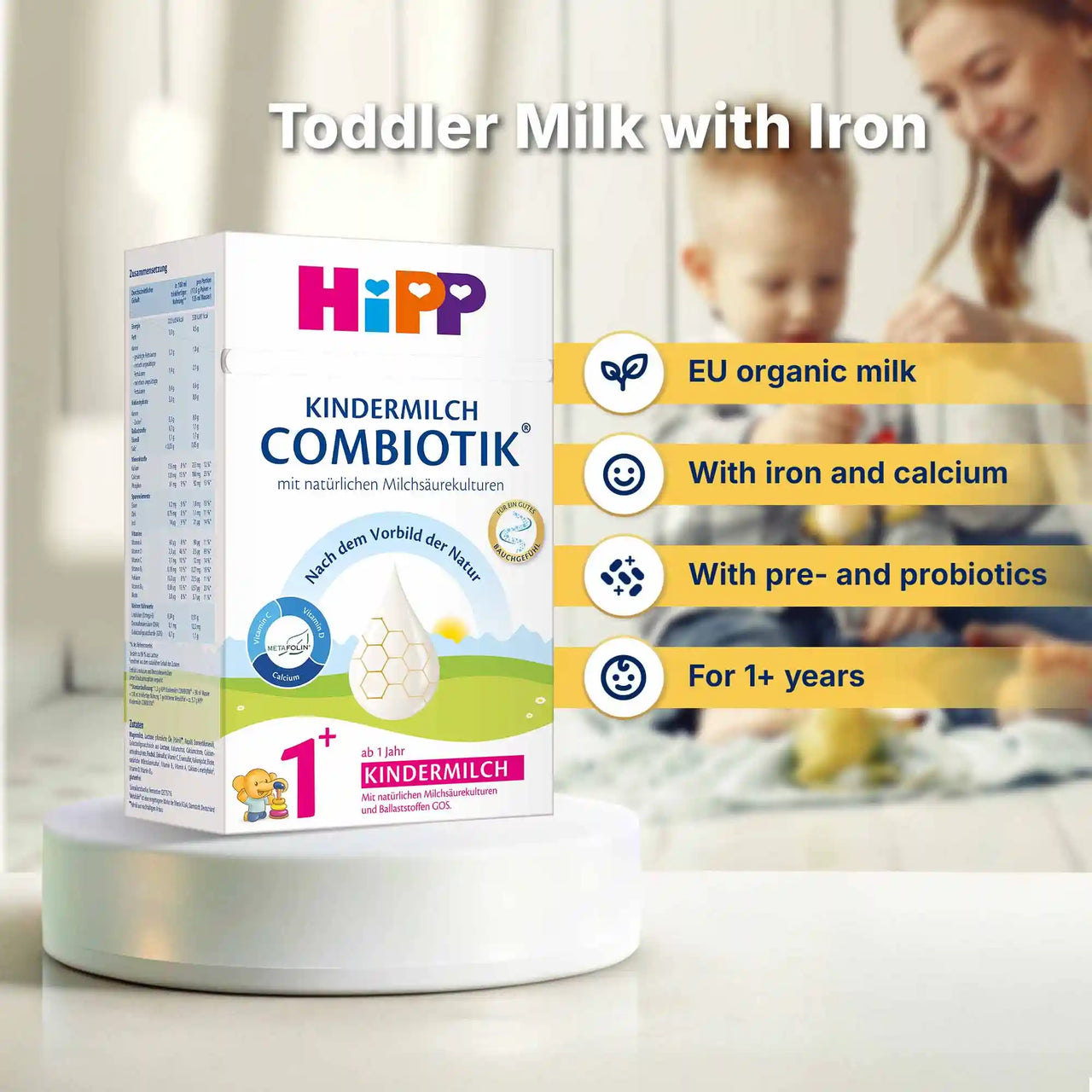HiPP Combiotik 1+ year – Organic Cow Milk Formula 1+ year, German Version (600g)