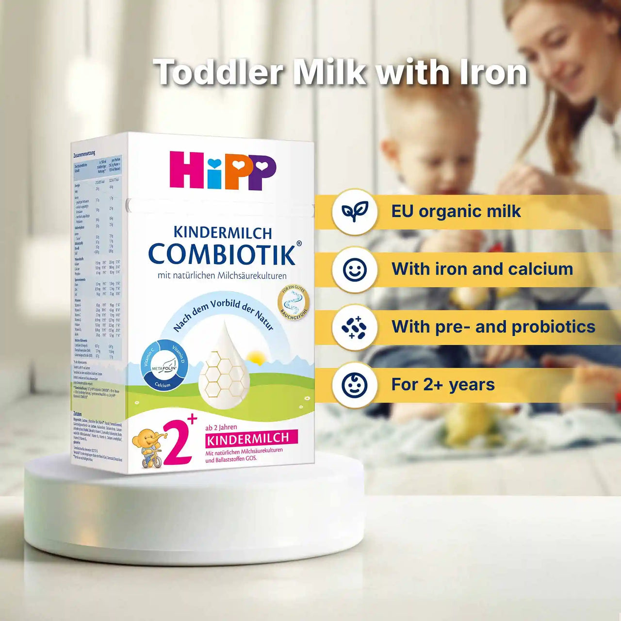 HiPP Combiotik 2+ years – Organic Cow Milk Formula 2+ years, German Version (600g)