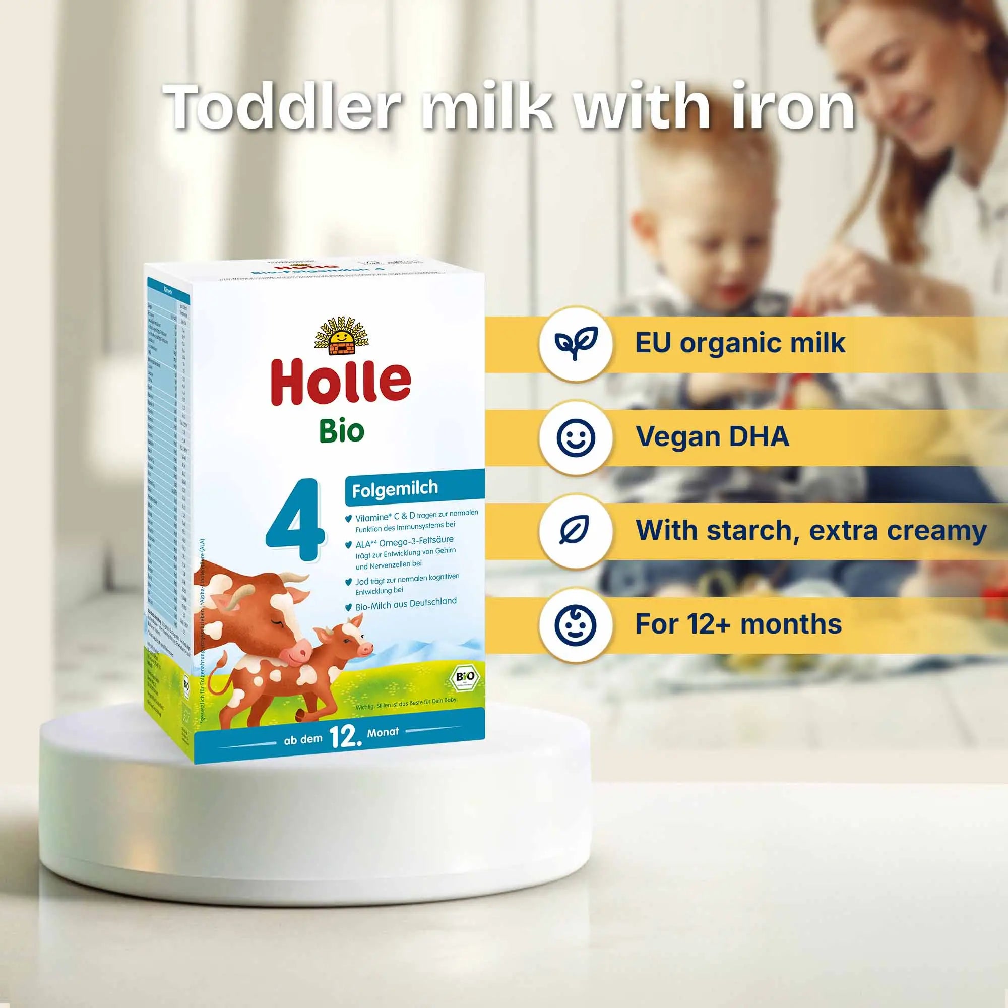 Holle Stage 4 - Organic Cow Milk Formula 1+ year, German Version (600g)