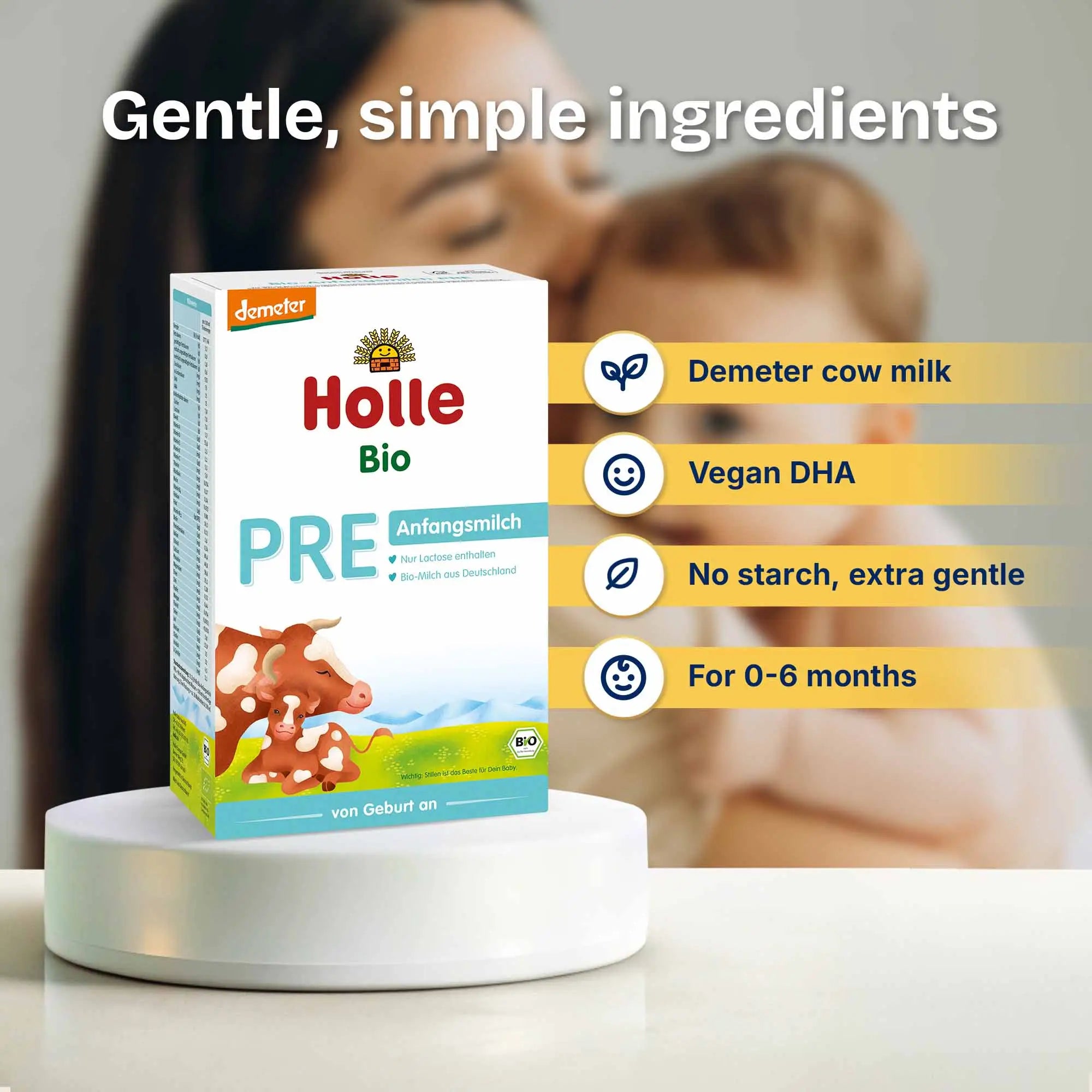 Holle PRE – Organic Cow Milk Formula 0-6 months, German Version (400g)