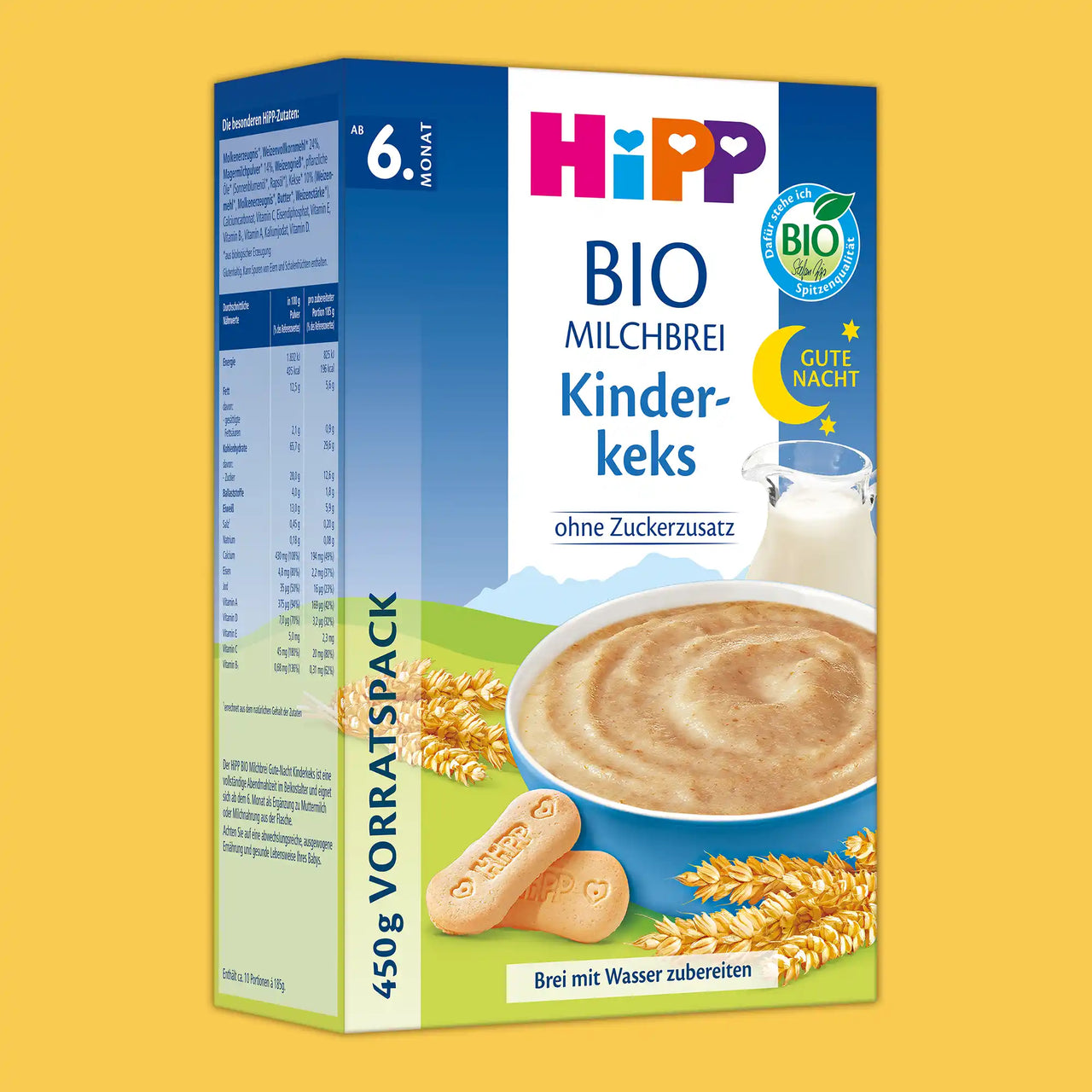 HiPP Baby Biscuit – Organic Good Night Milk Porridge 6+ months (450g)