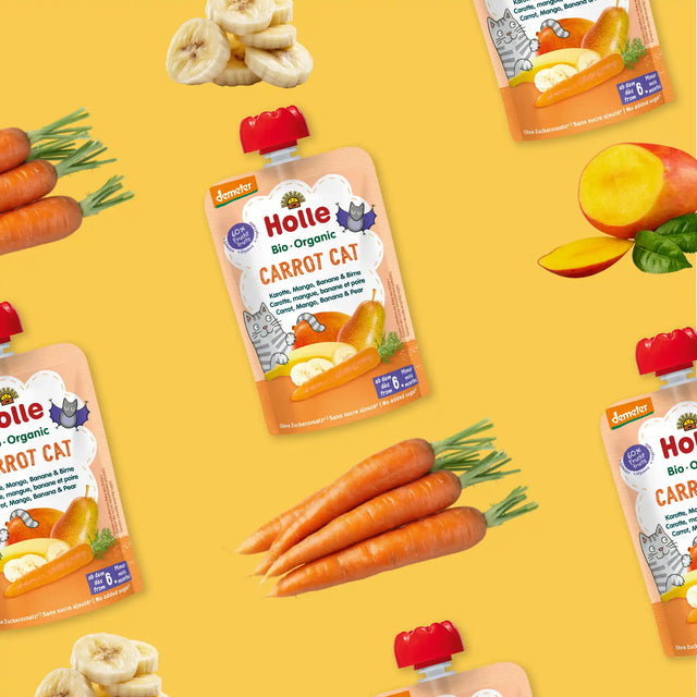 Holle Carrot Cat – Organic Veggie Pouches 6+ months (100g)