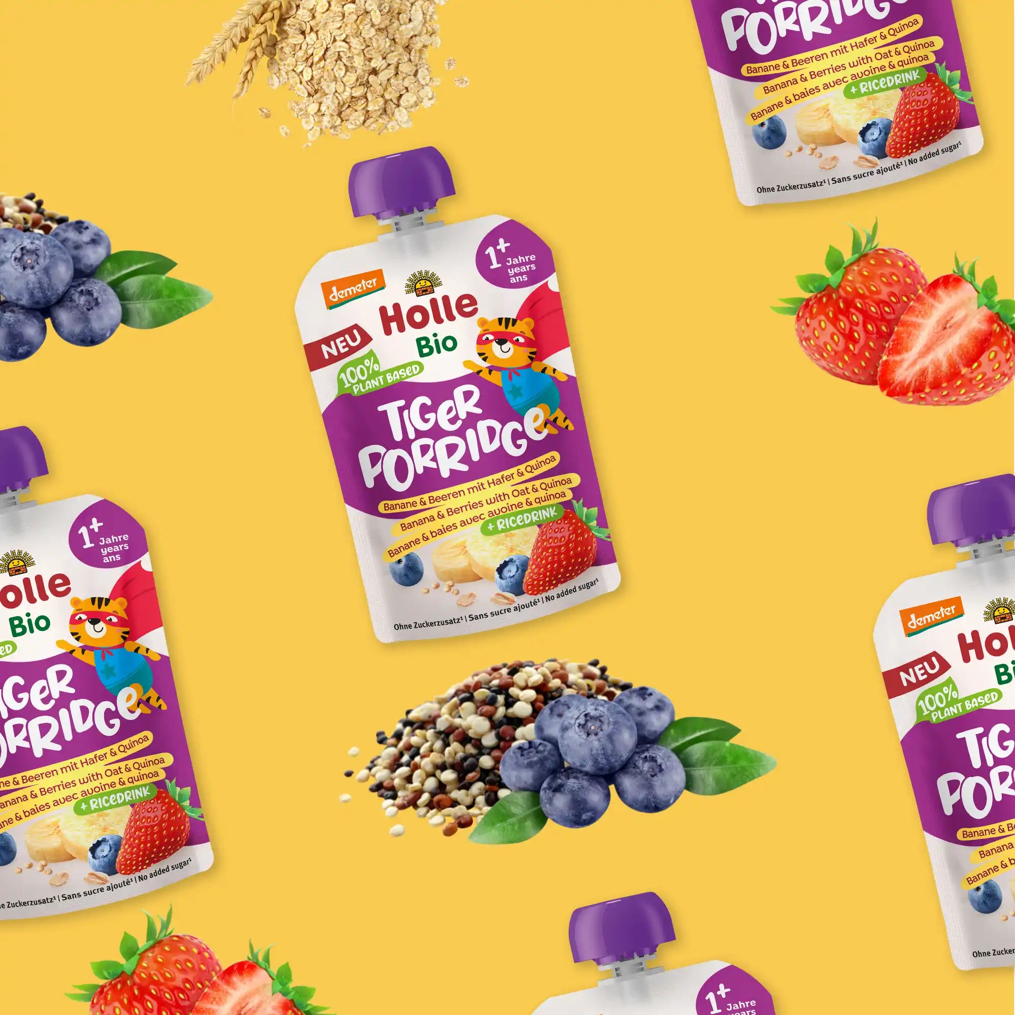 Holle Tiger Porridge  - Organic Fruit Pouches 12+ months (110g)