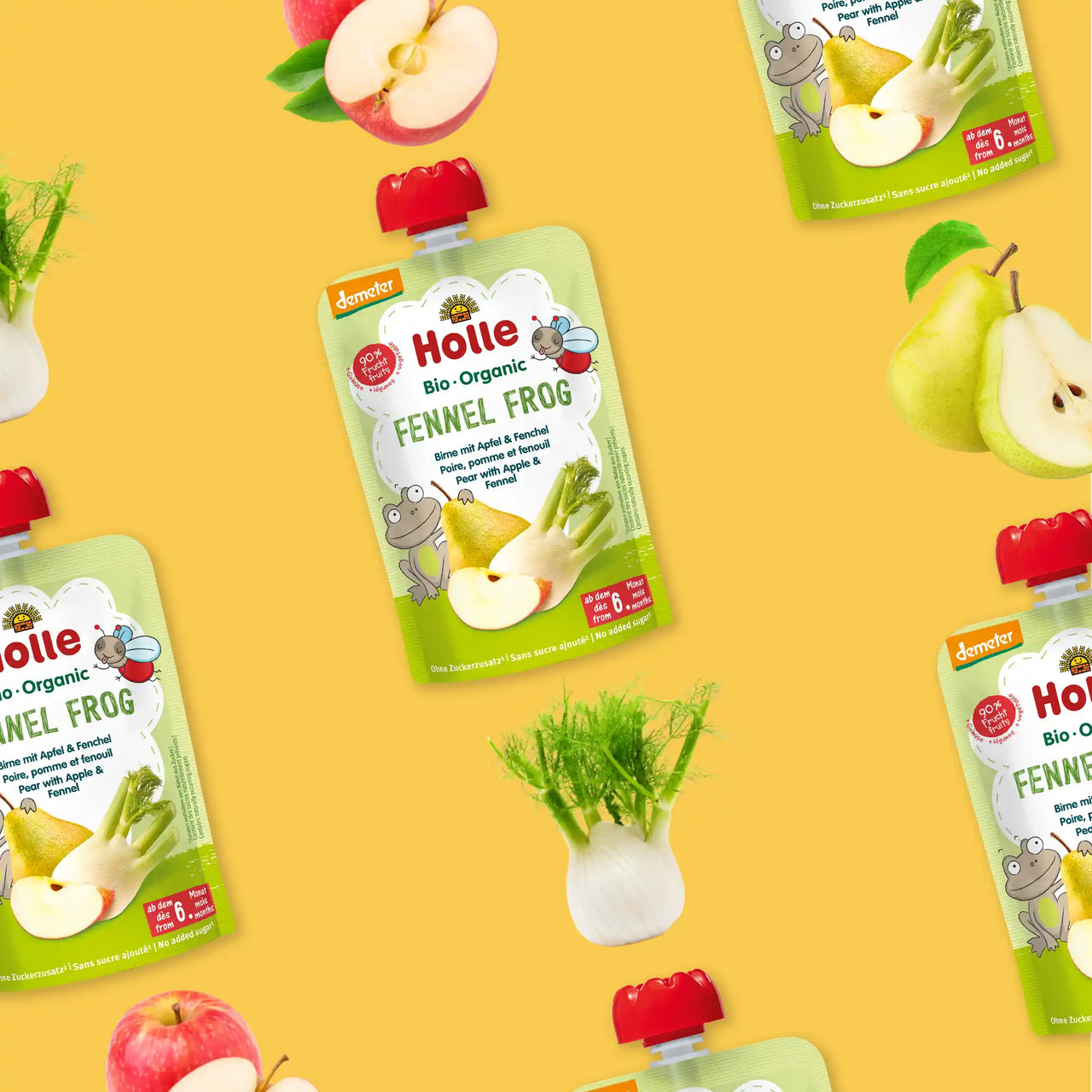 Holle Fennel Frog – Organic Veggie Pouches 6+ months (100g)