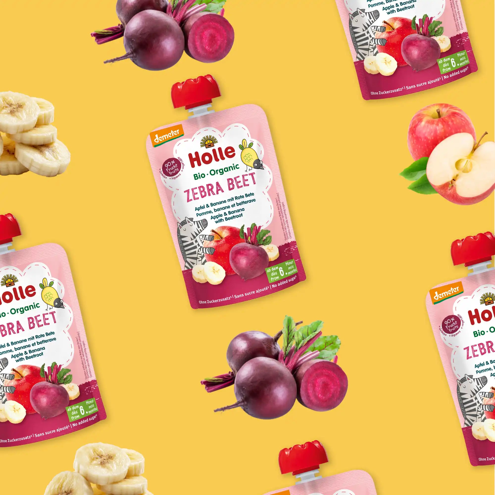 Holle Zebra Beet – Organic Veggie Pouches 6+ months (100g)