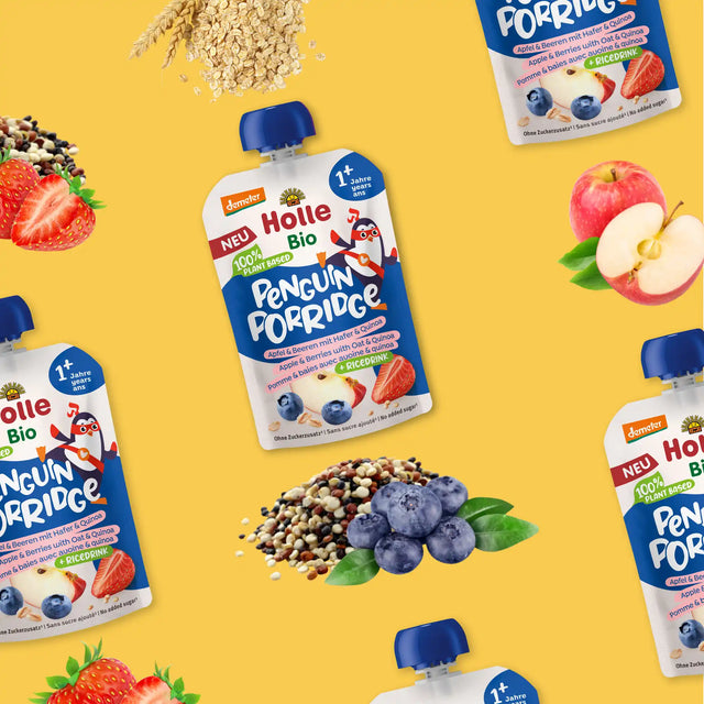 Holle Penguin Porridge  - Organic Fruit Pouches 12+ months (110g)