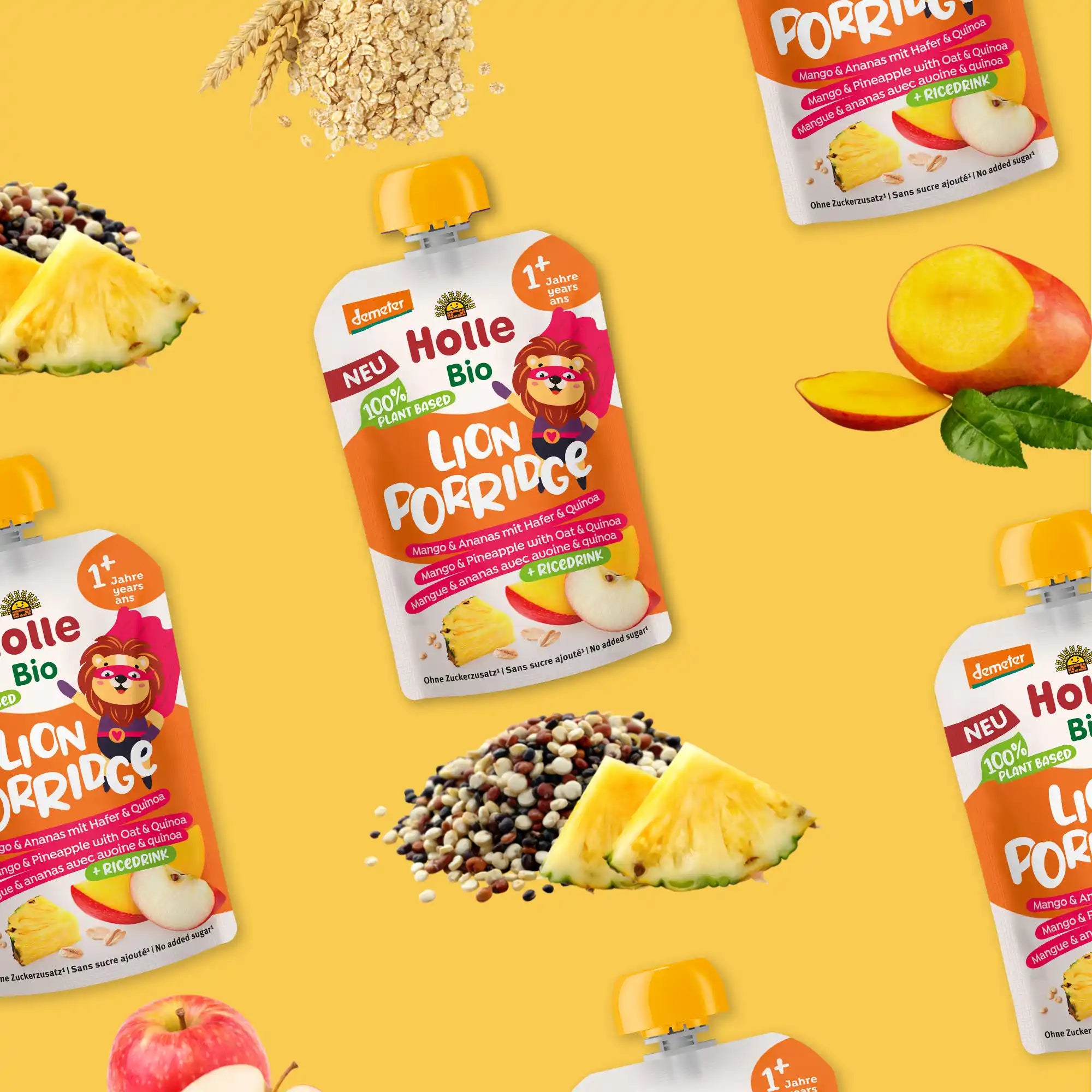 Holle Lion Porridge  - Organic Fruit Pouches 12+ months (110g)