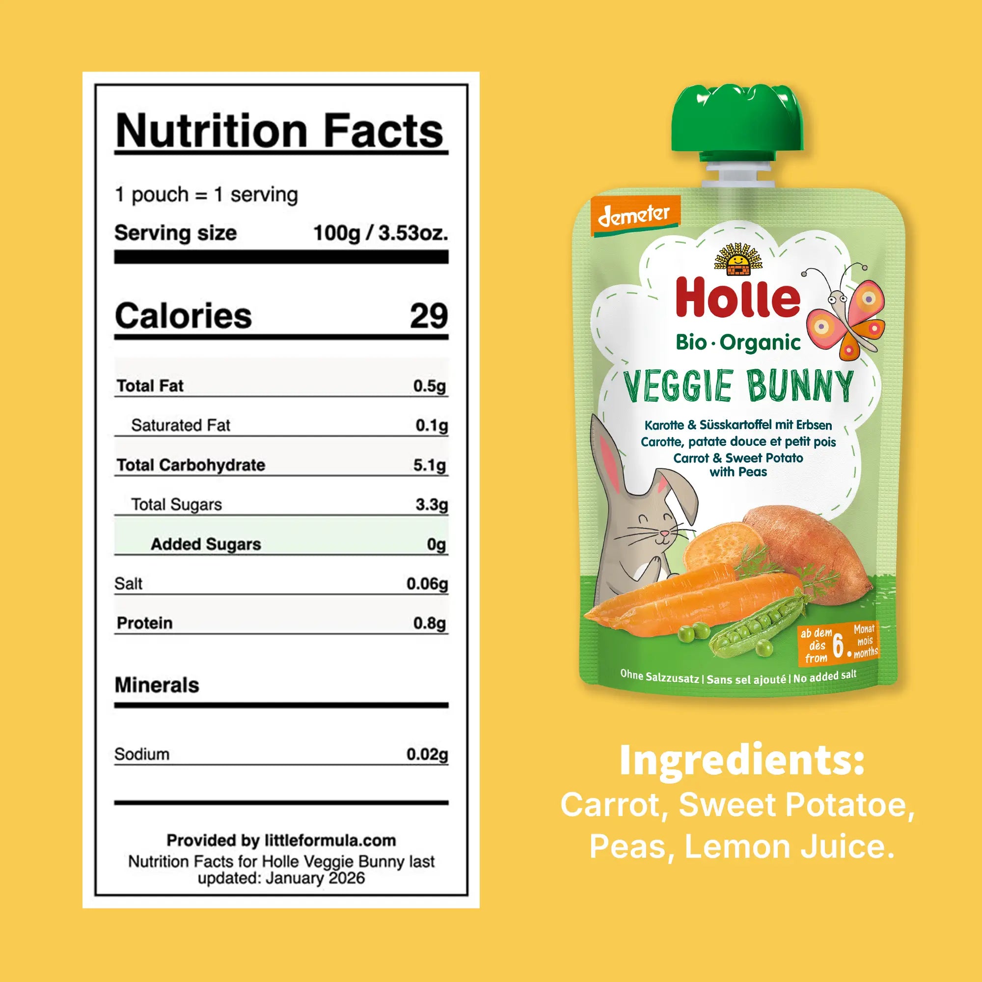 Holle Veggie Bunny Nutrition Facts