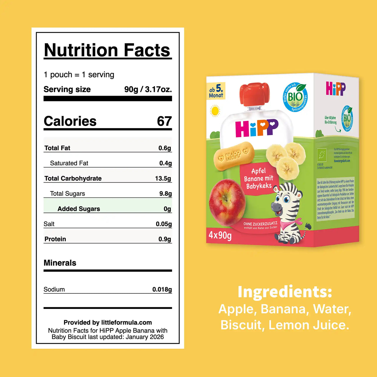 4x HiPP Mixpack - Organic Fruit Pouches 6+ months (90g)