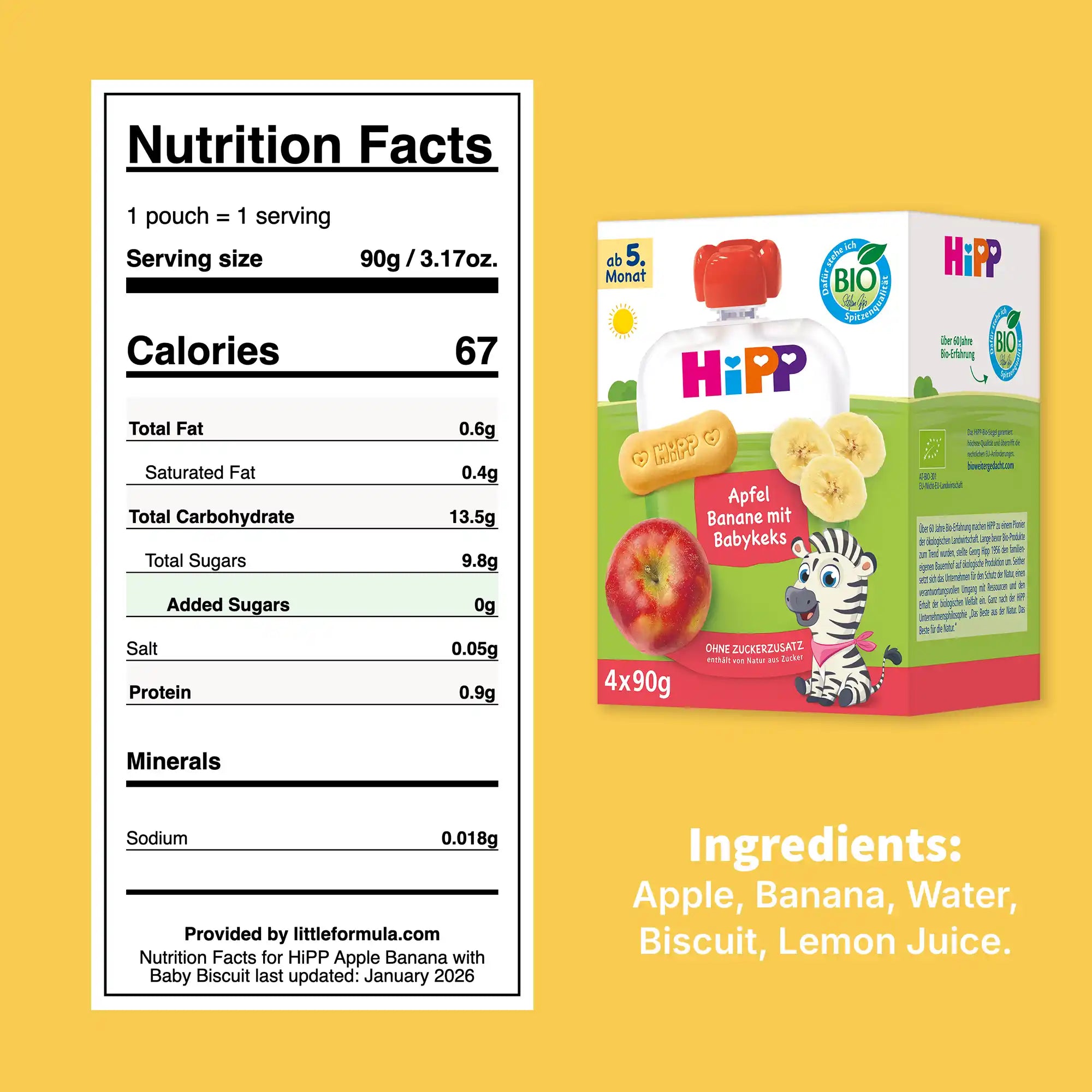 4x HiPP Mixpack - Organic Fruit Pouches 6+ months (90g)