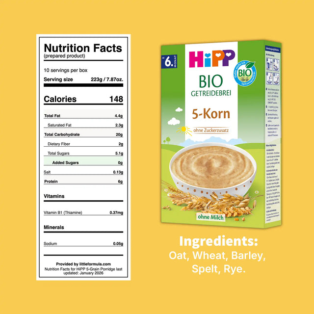 HiPP 5-Grain – Organic Cereal Porridge  6+ months (200g)