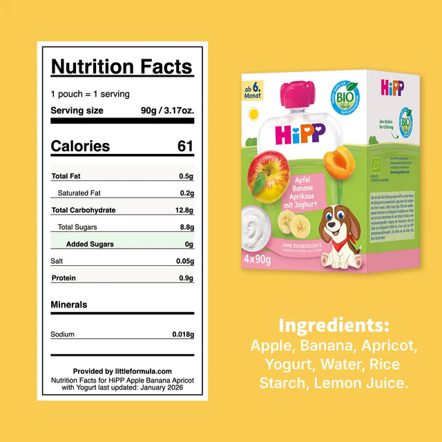 4x HiPP Mixpack - Organic Fruit Pouches 6+ months (90g)