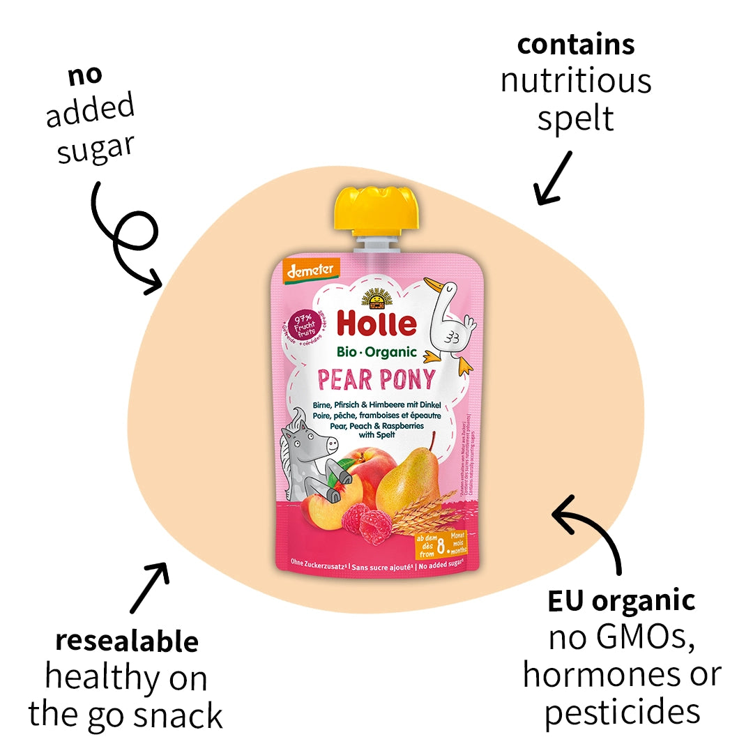 Holle Pear Pony – Organic Fruit Pouches 8+ months (100g)