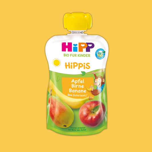 HiPP Apple, Pear & Banana – Organic Fruit Pouches 12+ months (100g)