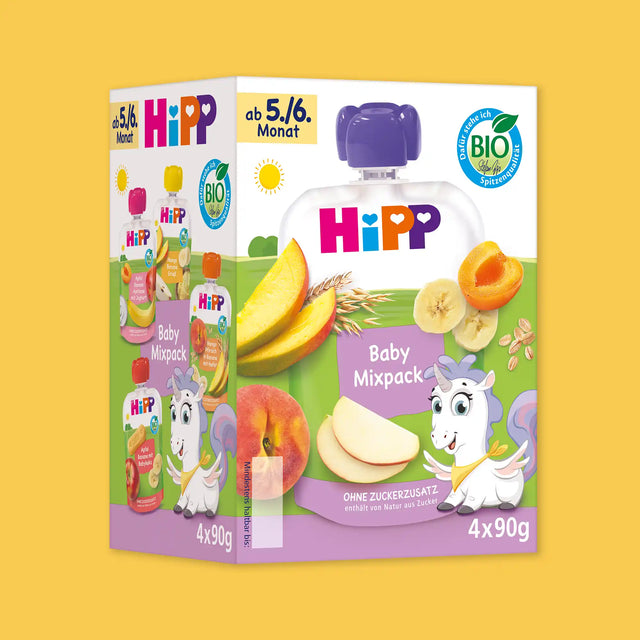 4x HiPP Mixpack - Organic Fruit Pouches 6+ months (90g)