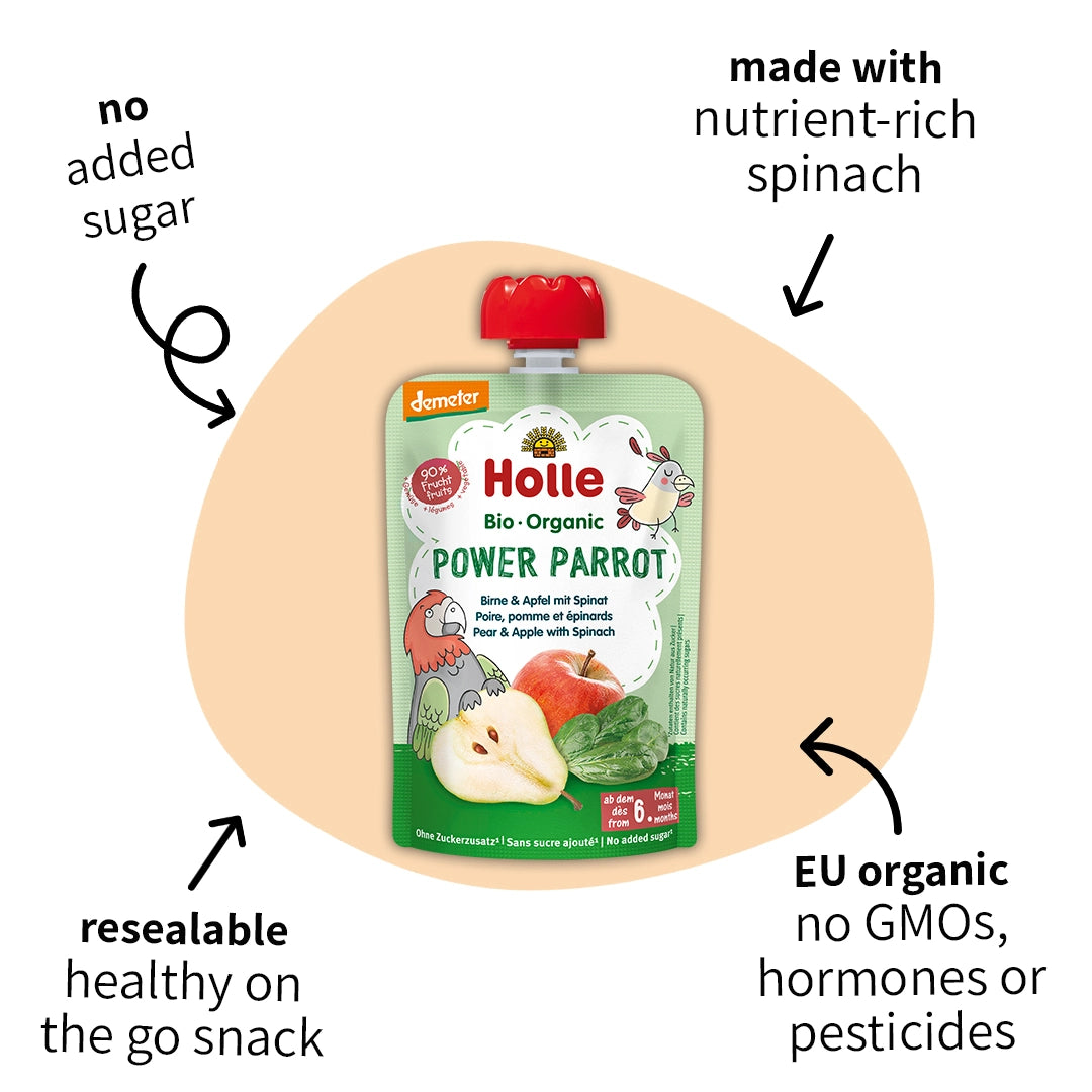 Holle Power Parrot – Organic Veggie Pouches 6+ months (100g)