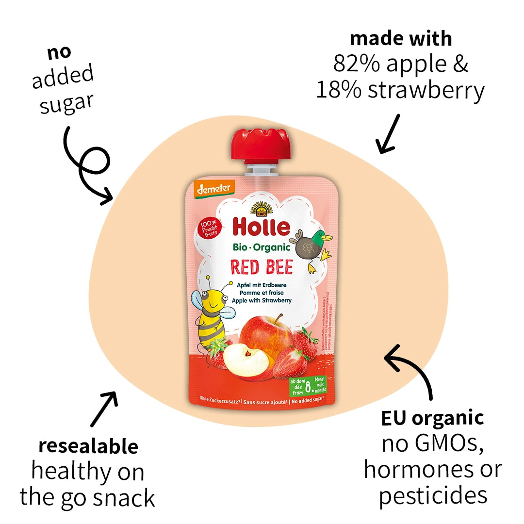 Holle Red Bee – Organic Fruit Pouches 8+ months (100g)