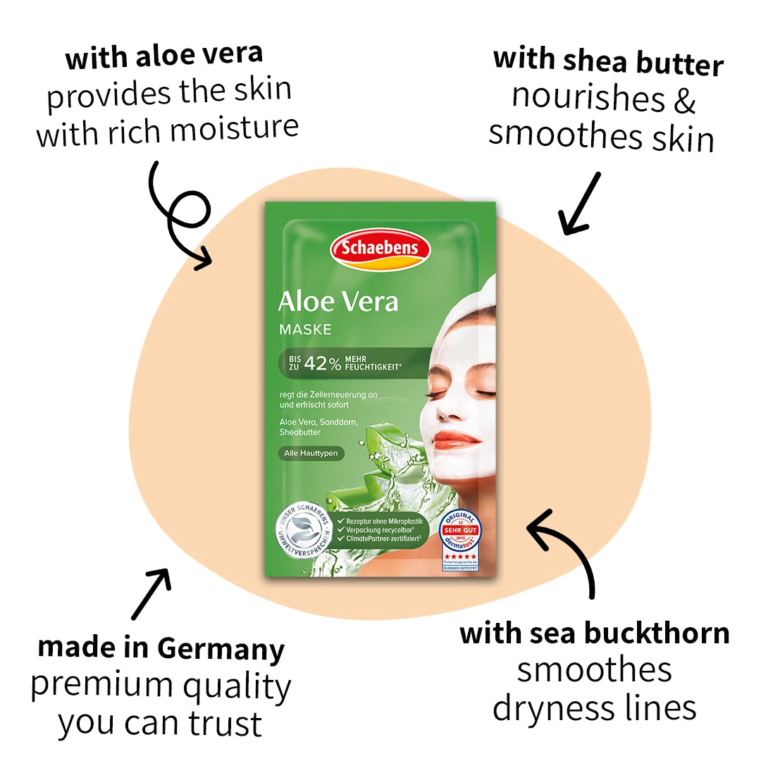 Schaebens Aloe Vera + Sea Buckthorn Cell Renewing Face Mask  for a Hydrated & Plump Skin