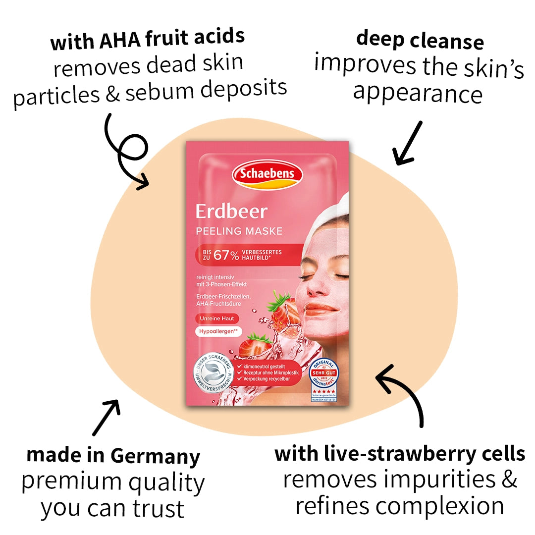 Schaebens Exfoliating AHA Strawberry Peeling Face Mask for an Even & Fresh Complexion