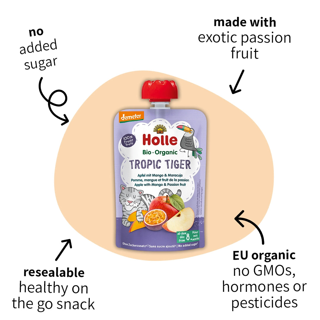 Holle Tropic Tiger – Organic Fruit Pouches 8+ months (100g)