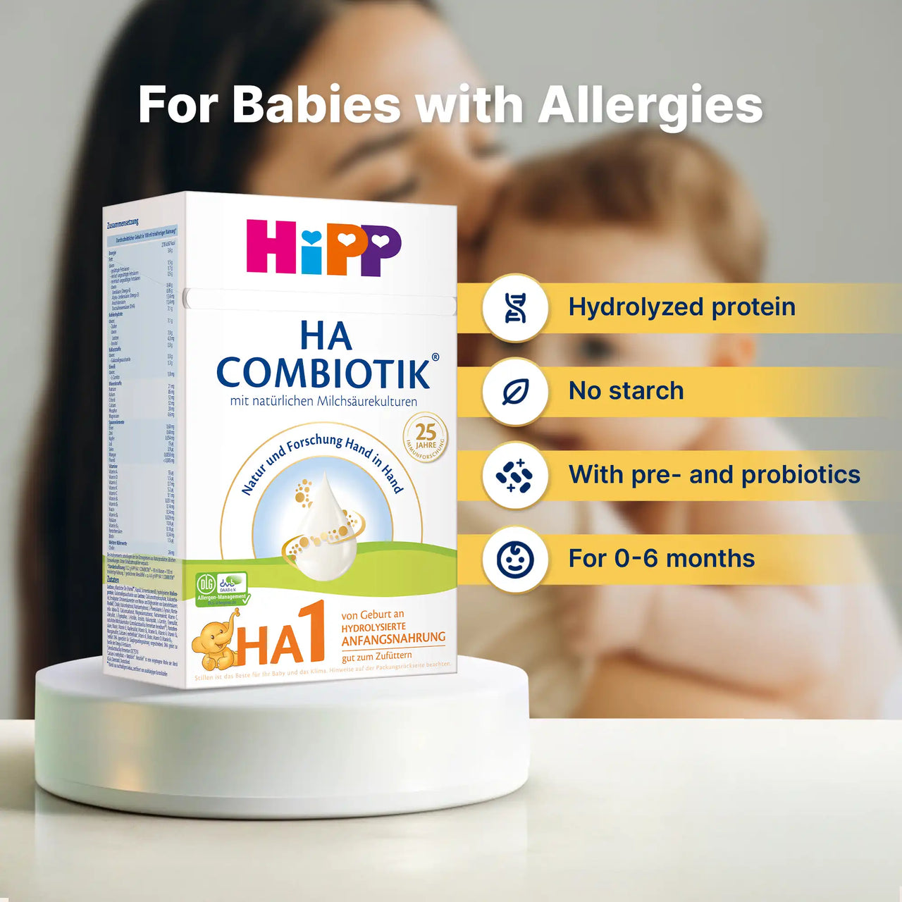 HiPP HA Combiotik Stage 1 – Hypoallergenic Formula 0-6 months, German Version (600g)
