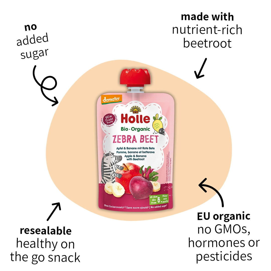 Holle Zebra Beet – Organic Veggie Pouches 6+ months (100g)