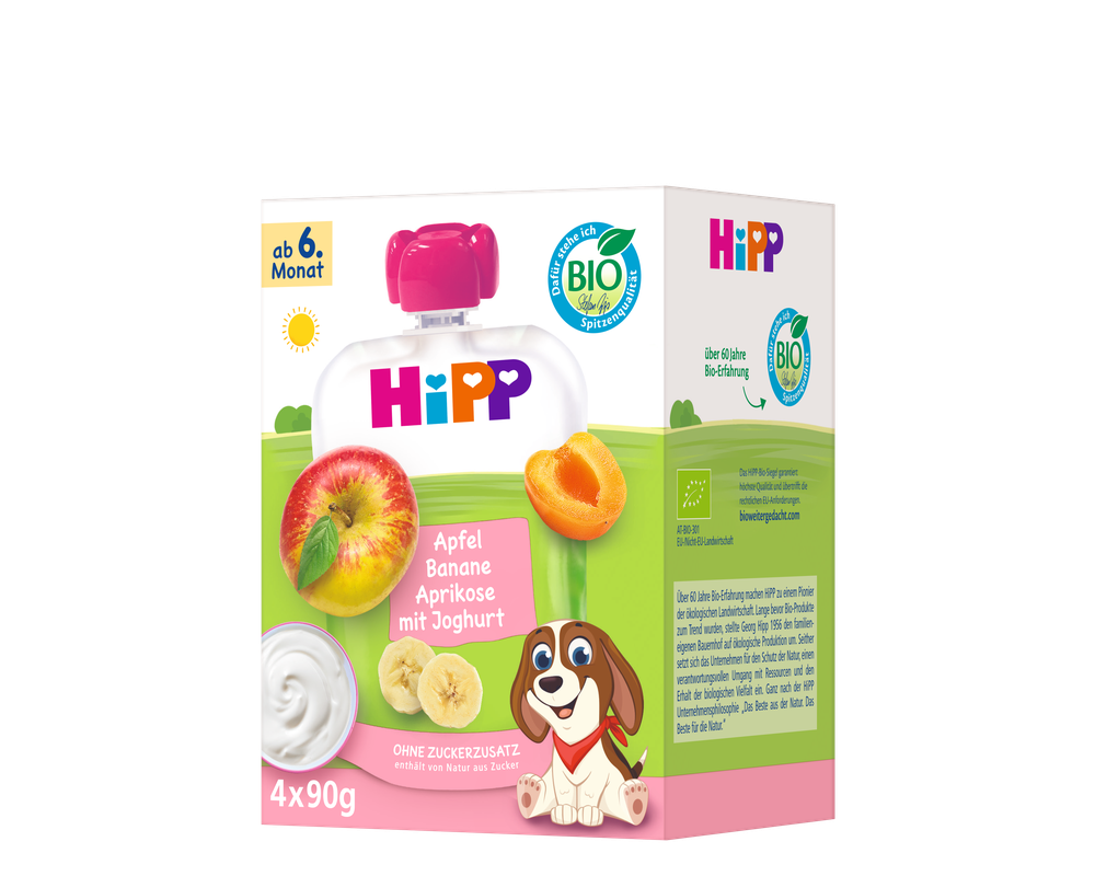 4x HiPP Apple Banana Apricot with Yogurt