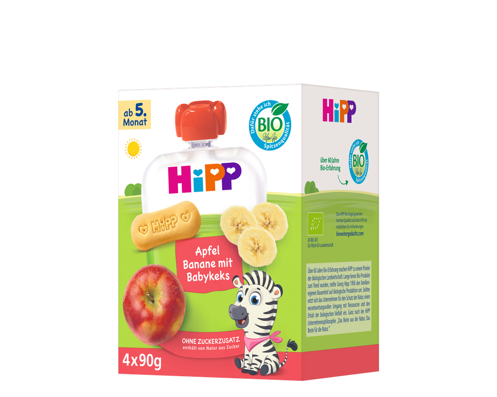 4x HiPP Apple Banana with Baby Biscuit