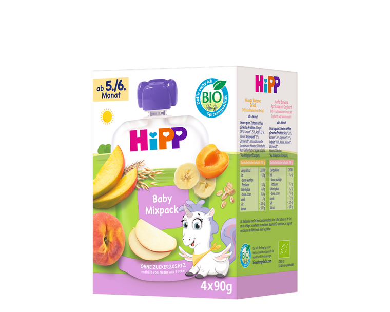 4x HiPP Mixpack - Organic Fruit Pouches 6+ months (90g)