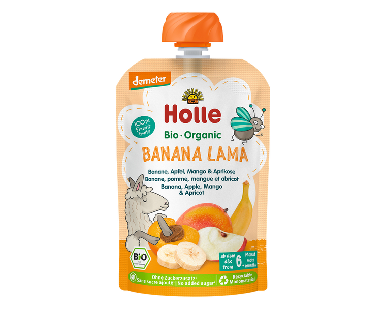Holle Banana Lama– Organic Fruit Pouches 6+ months (100g)