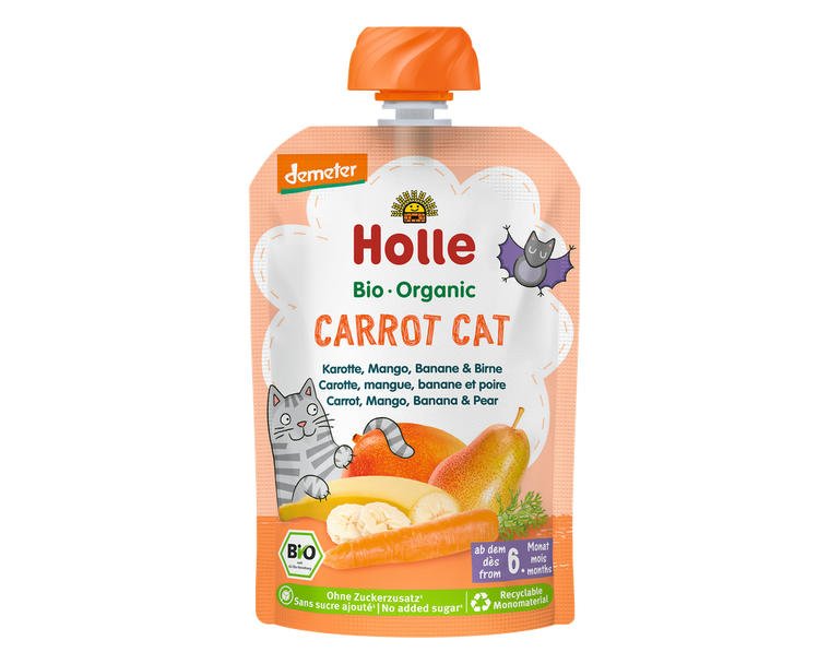 Holle Carrot Cat – Organic Veggie Pouches 6+ months (100g)