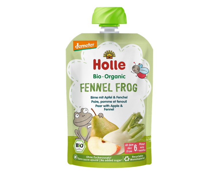 Holle Fennel Frog – Organic Veggie Pouches 6+ months (100g)