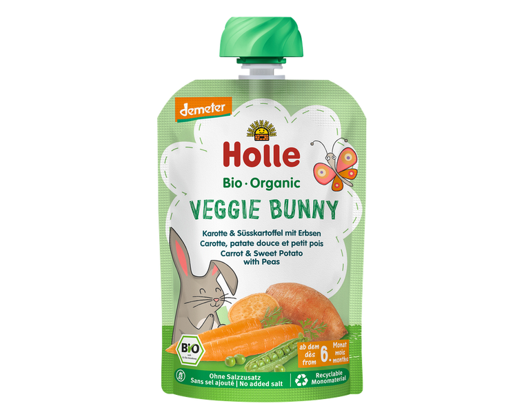 Holle Veggie Bunny – Organic Veggie Pouches 6+ months (100g)